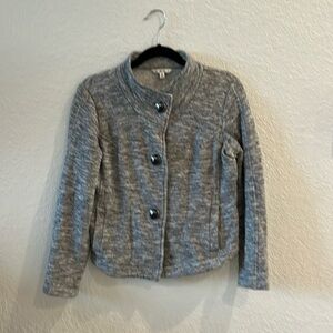 CAbi 596 Hourglass Gray Heathered Sweater Jacket, Size S